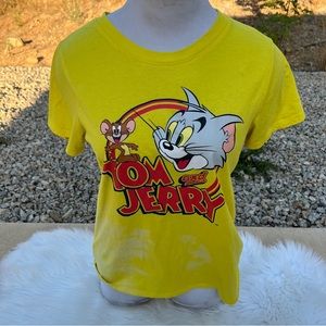 Womens Yellow Tom & Jerry Shirt Medium